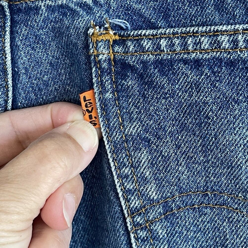 Vintage Orange Tab 80s Levis 505 Jeans Men's 30 x 30 Straight Leg Blue USA - Picture 7 of 15